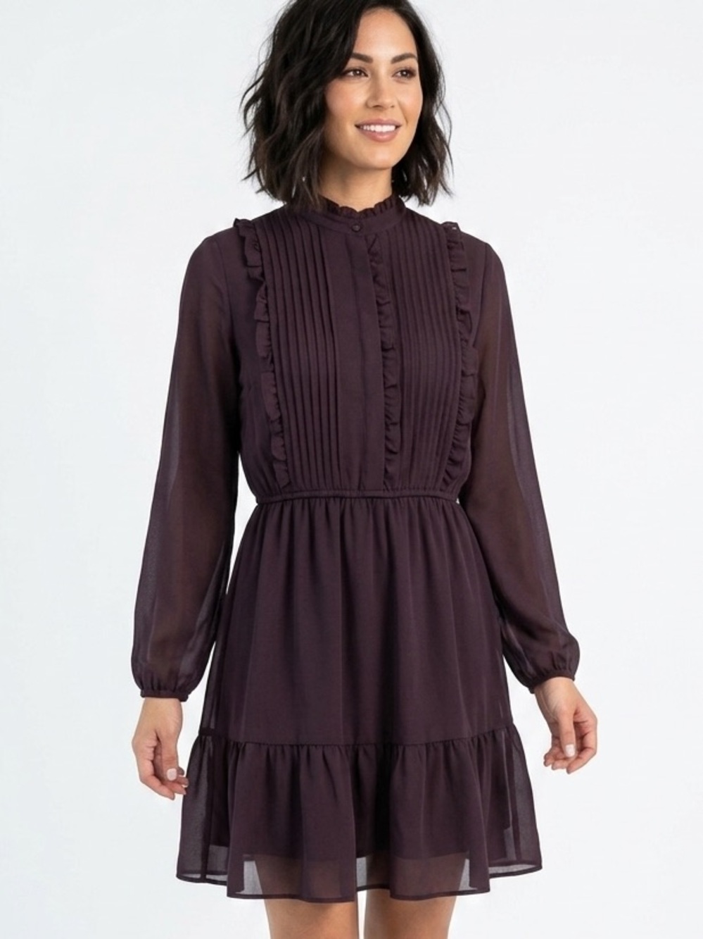 J. CREW MERCANTILE Black Mini Dress Pleats Ruffles Cottagecore Victorian Size 2